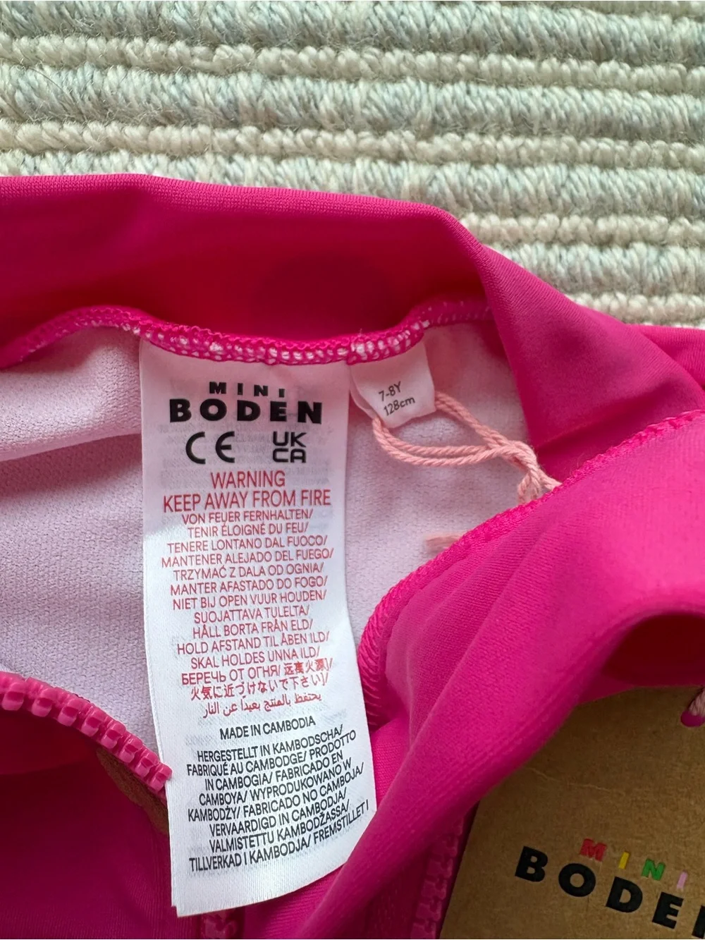 Boden mini swimsuit NWT 7-8yr rashguard one piece, current! G5403